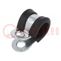 Fixing clamp; ØBundle : 11mm; W: 15mm; steel; Cover material: EPDM