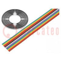 Cable: de cinta; 16x28AWG; 1,27mm; cuerda; Cu; sin blindaje; PVC