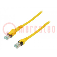 Patch cord; S/FTP; 6a; cuerda; Cu; PUR; amarillo; 10m; 27AWG; -5÷50°C