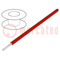 Wire; stranded; OFC; 0.22mm2; PVC; red; 49V; 200m; 1x0.22mm2