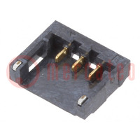 Contact; kabel-plaat; mannelijk; 1,2mm; PIN: 3; SMT; op PCB; 50V; 2A