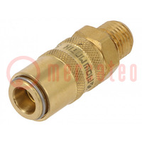 Quick connection coupling; straight; max.10bar; brass; Seal: FPM