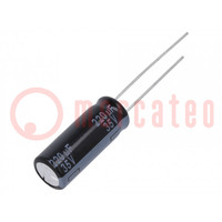 Capacitor: electrolytic; THT; 220uF; 35VDC; Ø8x20mm; Pitch: 5mm