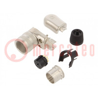 Connector: M16; plug; female; soldering; for cable; PIN: 12; 3A; 32V