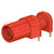 Socket; 4mm banana; 24A; 33mm; red; gold-plated; on panel,PCB