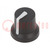 Gombok; jelzéssel; gumi,műanyag; Øteng: 6mm; Ø16,8x14,5mm; fekete