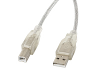 Lanberg CA-USBA-12CC-0030-TR kabel USB 3 m USB 2.0 USB B Przezroczysty