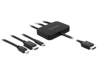 DeLOCK 85830 Videokabel-Adapter HDMI Typ A (Standard) HDMI + Mini DisplayPort + USB Type-C Schwarz