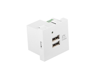 Lanberg AC-4545-2XUSB2.1-W gniazdko elektryczne 2x USB Biały