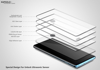 KAPSOLO Displayschutzglas, vollflächiges Displayschutz mit abgerundete Kanten, Temperglas, 3D schutzglas für Samsung Galaxy Note 20