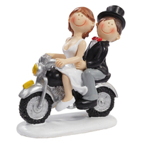 HobbyFun Wedding couple on motorbike Dekorative Statue & Figur Schwarz, Weiß