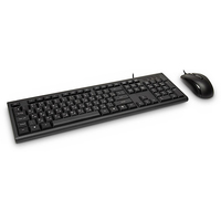 Inter-Tech KM-3149R Tastatur Maus enthalten Haus USB QWERTY Russisch, US Englisch Schwarz