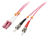 Lindy 46351 kabel optyczny 2 m LC ST OM4 Różowy