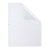 Oxford vario-zipp Prospekthülle A4 mit, oben offen, PP 0,08 mm, dokumentenecht, genarbt, transparent, Packung mit 10 Stück