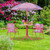 Relaxdays Camping Kindersitzgruppe, Kindersitzgarnitur m. Sonnenschirm, Klappstühle & Tisch, Einhorn Motiv, Garten, pink