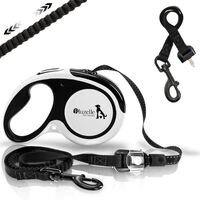 BLUZELLE 16ft Retractable Leash [2-in-1] with 2 Changeable Leash Ends (2.3ft Stretch & 1.7ft Standard Strap), for Dogs up to 110lbs, Extendable Dog Leash with Reflector Strips, ...