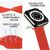 NALIA Fabric Bracelet Braided Smart Watch Strap compatible with Apple Watch Strap SE & Series 8/7/6/5/4/3/2/1, 38mm 40mm 41mm, iWatch Band Wrist Strap, Men & Women Pastel Red