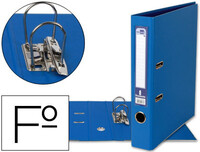 Archivador de Palanca Liderpapel Folio Documenta Forrado Pvc con Rado Lomo 52 mm Azul Compresor Metalico