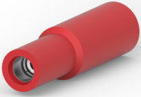 Rundstecker, Ø 2.9 mm, L 22.9 mm, isoliert, gerade, rot, 0,5-1,6 mm², AWG 20-15,