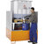 Cubeta colectora de acero para contenedores depósito IBC / KTC, L x A x H 1460 x 1460 x 1090 mm, volumen de recogida 1000 l, pintado en naranja RAL 2000.