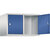 Altillo CLASSIC, 2 compartimentos, anchura de compartimento 400 mm, gris luminoso / azul genciana.