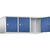 Altillo CLASSIC, 3 compartimentos, anchura de compartimento 400 mm, gris luminoso / azul genciana.