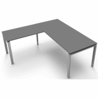 Schreibtisch Form5 180 180x80x68-82cm / Anbau 100x60cm grafit