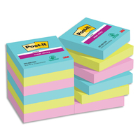 POST-IT Lot de 12 blocs notes Super Sticky POST-IT® Collection COSMIC 47,6x47,6 mm, 90 feuilles.