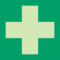 Sicherheitskennzeichnung - Erste Hilfe, Grün, 15 x 15 cm, Folie, Selbstklebend