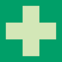 Sicherheitskennzeichnung - Erste Hilfe, Grün, 15 x 15 cm, Folie, Selbstklebend