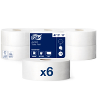 Tork Jumbo Toilettenpapier T1 472117 weiß / 6 x 650m/ 3.250 Blatt/Rolle