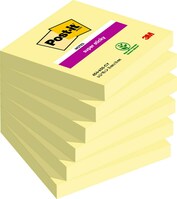 Post-it® Super Sticky Notes, gelb, 76 mm x 76 mm, 6 Blöcke à 90 Blatt