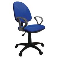 Single lever operator office chair, with fixed arms, blue