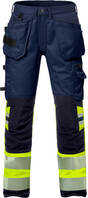 High Vis Handwerker Stretch-Hose Da Kl.1, 2709 PLU Warnschutz-gelb/marine Gr. 38