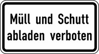 Verkehrszeichen VZ 2502 Müll und Schutt abladen verboten, 231 x 420, 2mm flach, RA 2
