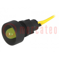 Kontrollleuchte: LED; konkav; gelb; 230VAC; Ø13mm; IP20; Kunststoff