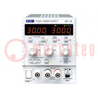 Power supply: laboratory; single-channel,linear; 0÷30VDC; 0÷3A