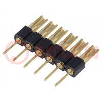 Adapter; pin strips; PIN: 6; straight; 2.54mm; soldering,THT; 1x6