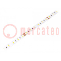 LED strips; warm wit; 5630; 24V; LED/m: 60; 12mm; witte PCB; IP20