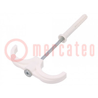 Holder; ØBundle : 14÷25mm; white; Ømount.hole: 6mm; Sockets: 2