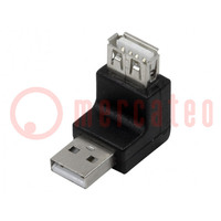 Adapter; USB 2.0; USB A-Buchse (abgewinkelt),USB A-Stecker