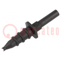 Probe tip; 5A; black; Socket size: 4mm; Plating: nickel plated