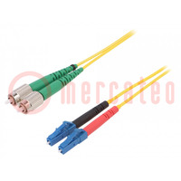 Patch cord en fibre optique; FC/APC,LC/UPC; 5m; jaune; Gold
