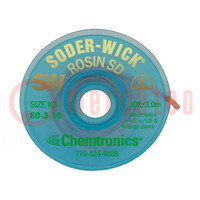 Tape: desoldering; halide-free,rosin,ROL0; W: 2mm; L: 3m; ESD