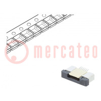 Connector: FFC/FPC; horizontaal; PIN: 6; ZIF; SMT; 500mA; vertind