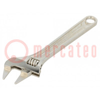 Wrench; adjustable; 164mm; Max jaw capacity: 24mm