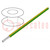 Leiding; HookUp Wire; koord; Cu; 18AWG; PVC; geel-groen; 300V; 30,5m