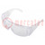 Safety spectacles; Lens: transparent; Protection class: F