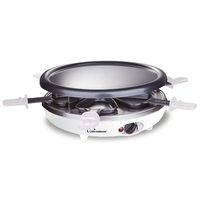 LITTLE BALANCE - RACLETTE PARA CREPERA GRILL HAPPY CHEESE TRIO 1200, COLOR BLANCO Y NEGRO