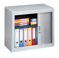 Armoire basse à rideaux démontables Classiques 70 x 80 cm gris clair